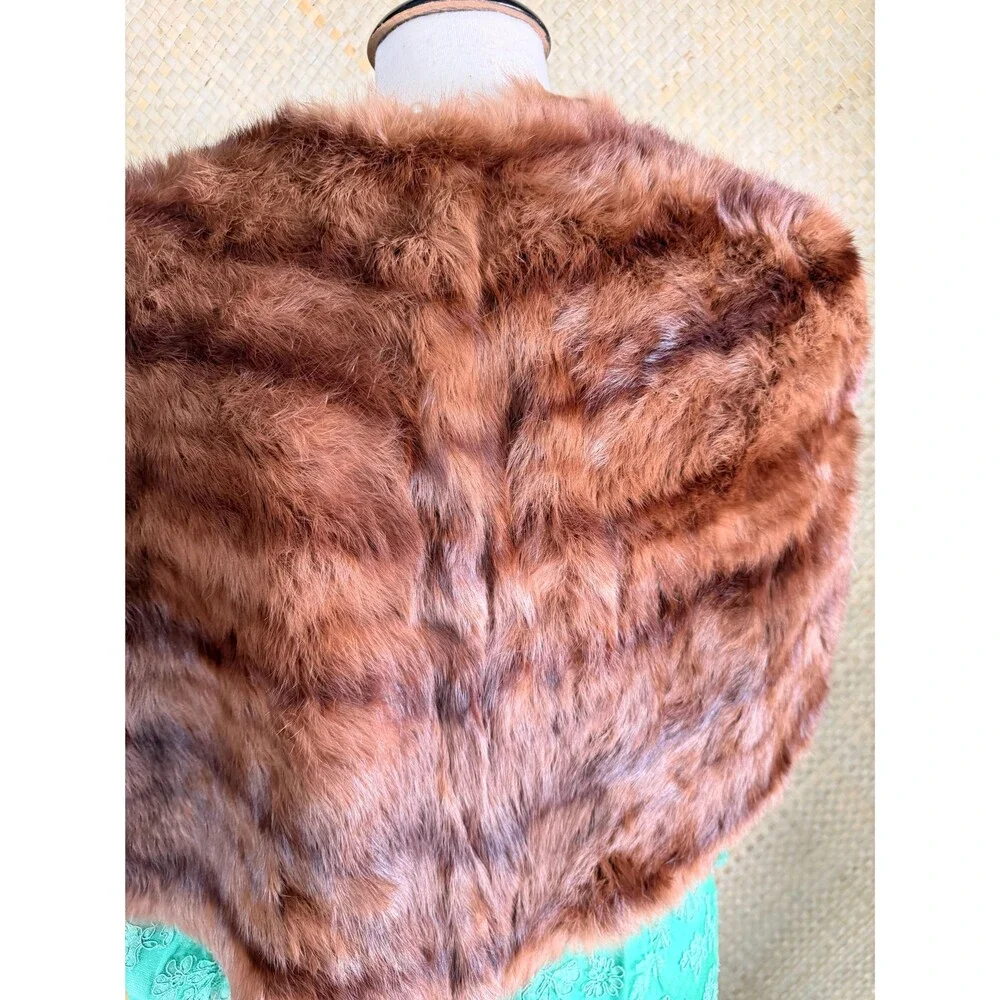 Vintage 1950’s Brown Muskrat Fur Wrap Stole One Size